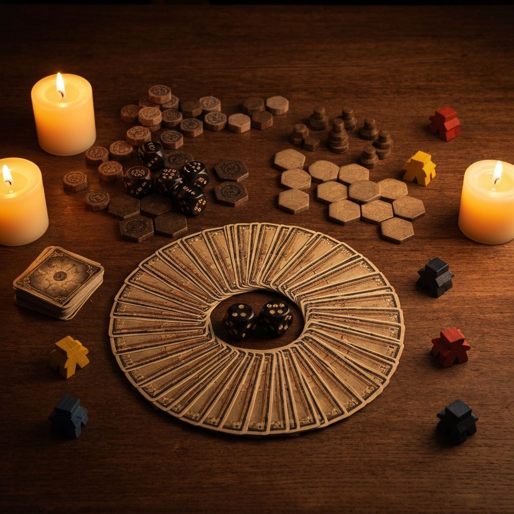 Társasjátékok asztali elrendezése